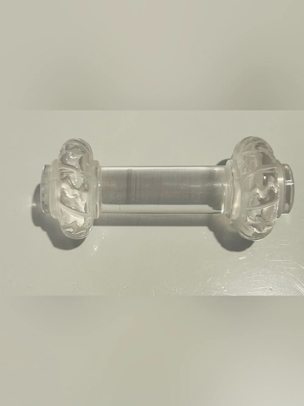 New Lalique Crystal Knife Rest Saint Hubert Pattern Signed 3 5/8”